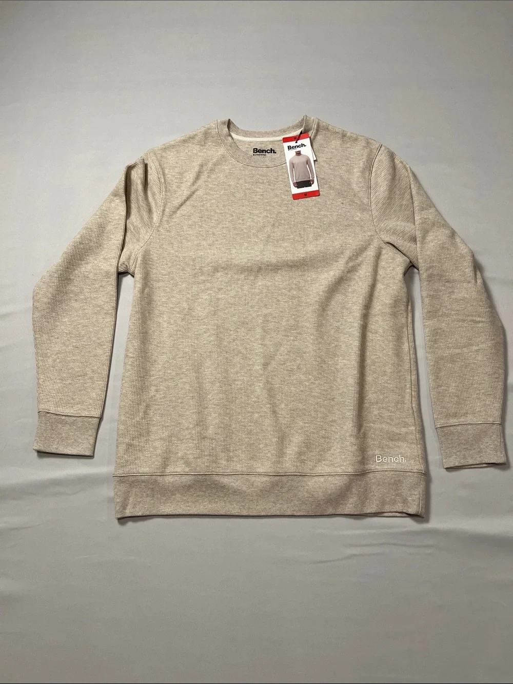Bench Men's Crewneck Sweater in Heather Oatmeal Size M